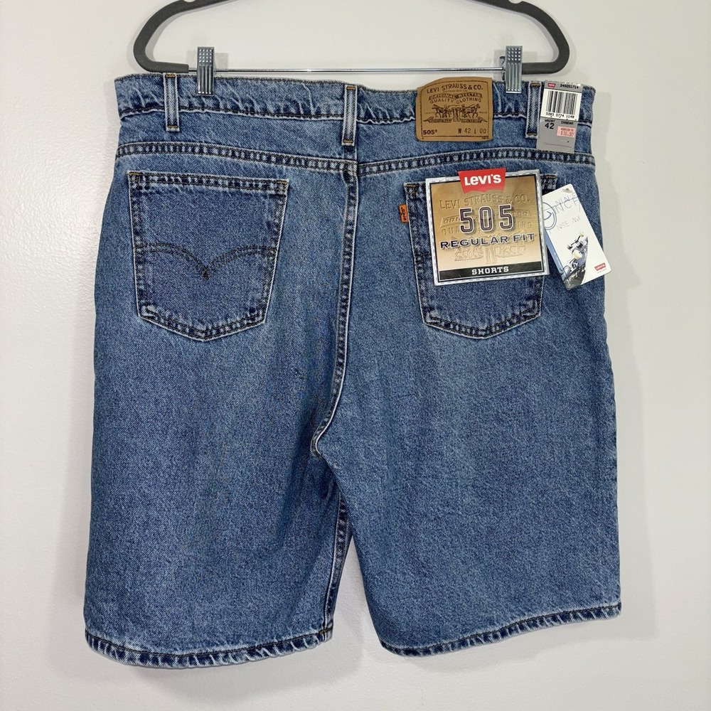 Vintage Levi's Orange Tab 505 Paper Tag Denim Shorts Size 42 USA NWT READ - Picture 2 of 8